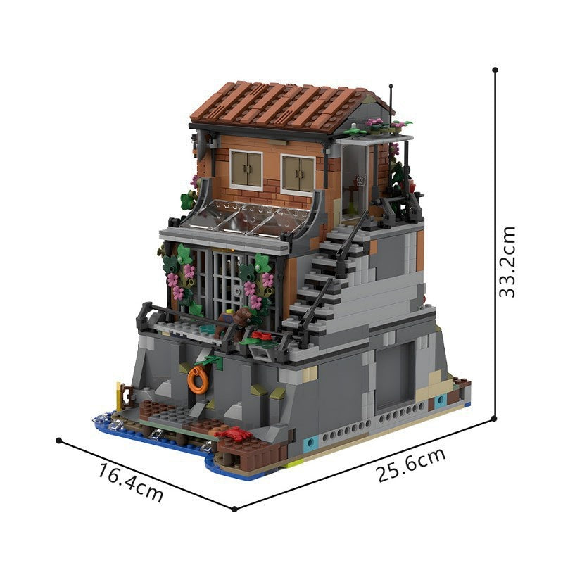 Riviera Cliffside House MOC Building Kit | Coastal Modular Extension - 5