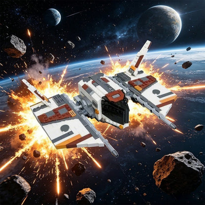 Rogue Space Starfighter MOC Building Kit | Futuristic Spaceship Model - 4