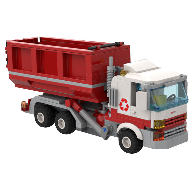 Roll-Off Recycle Truck Building Kit | LEGO-Compatible MOC - 5