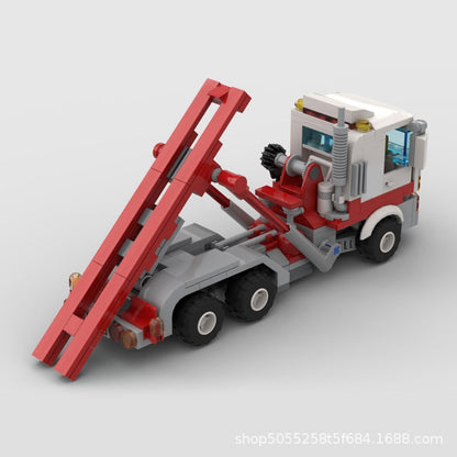 Roll-Off Recycle Truck MOC Building Kit | Utility Vehicle Model - 6