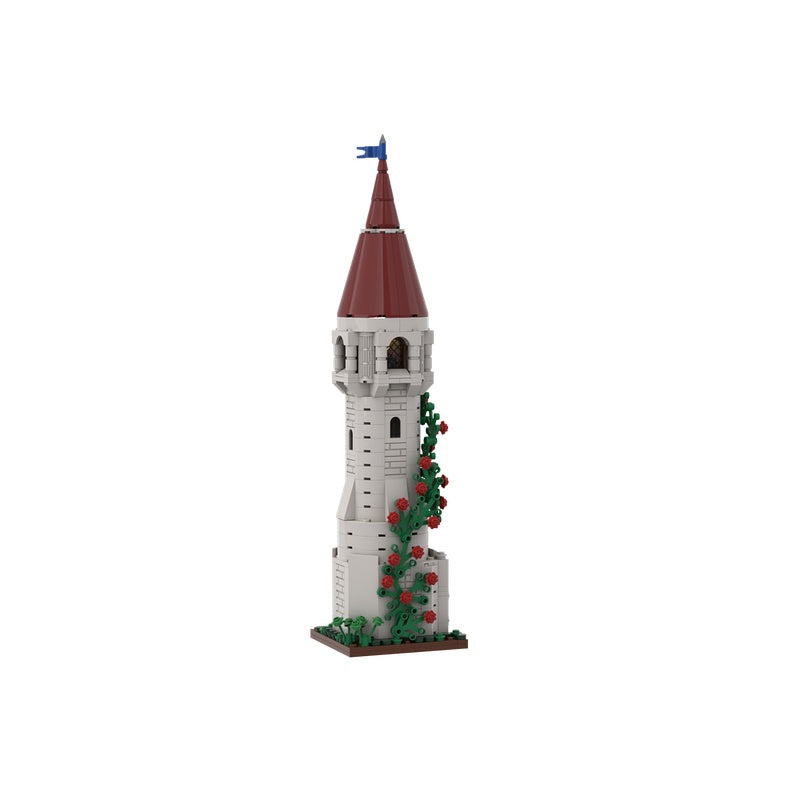 Rosy Medieval Tower MOC Fantasy Architecture Building Kit - 2