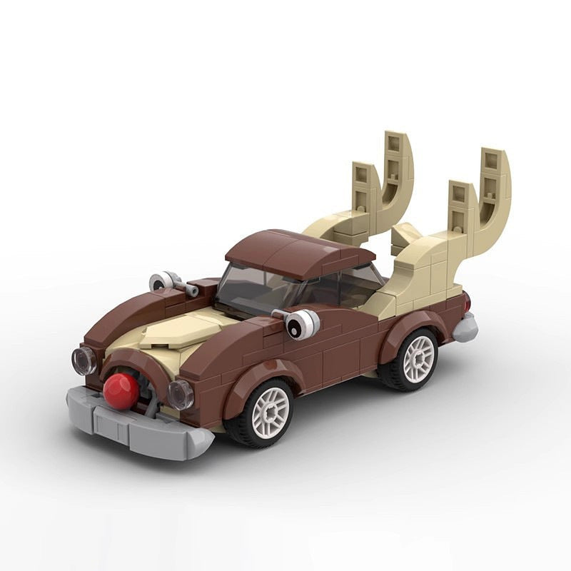 Rudolph Red Nose Race Car MOC Building Kit | Christmas Racing Vehicle - 2