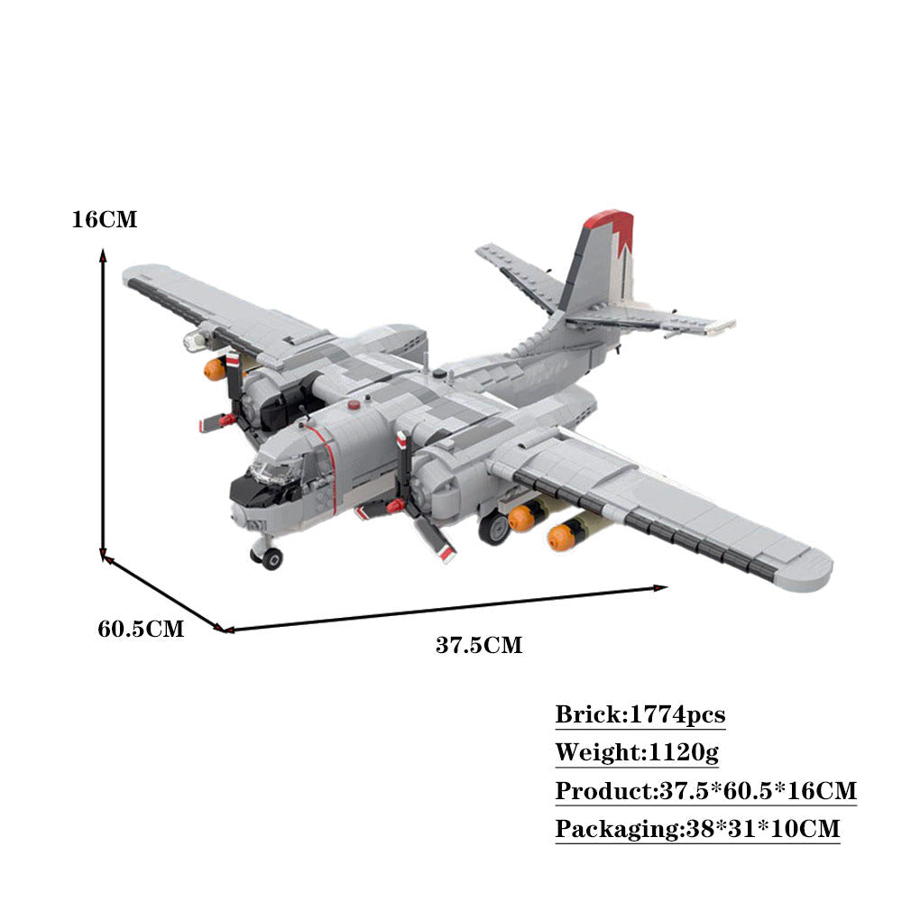 S-2 Tracker Aircraft Building Kit | 1:35 Scale | LEGO-Compatible MOC - 4