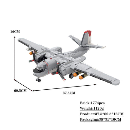 S-2 Tracker Aircraft Building Kit | 1:35 Scale | LEGO-Compatible MOC - 4