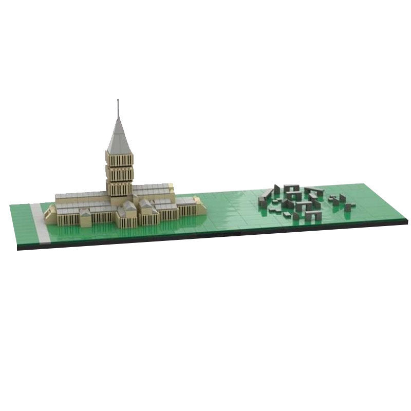 Salisbury Cathedral & Stone Henge Architecture Building Kit | LEGO-Compatible MOC - 1