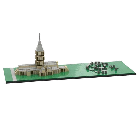 Salisbury Cathedral & Stone Henge Architecture Building Kit | LEGO-Compatible MOC - 1