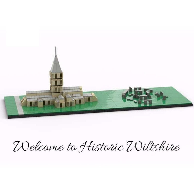 Salisbury Cathedral & Stone Henge Architecture Building Kit | LEGO-Compatible MOC - 2
