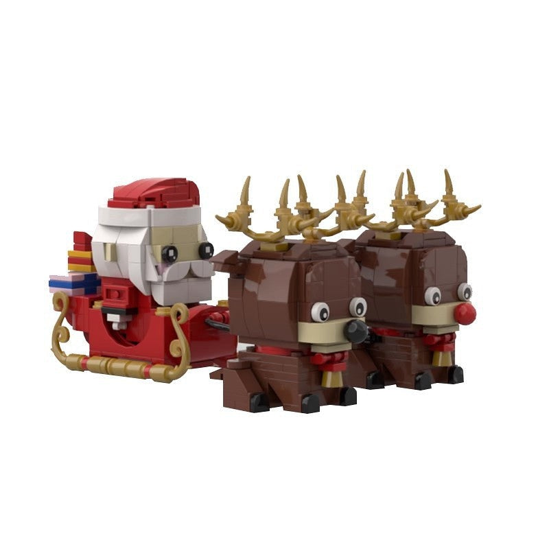 Santa Claus And Elk Cube Character MOC Building Kit | Christmas Figure - 1