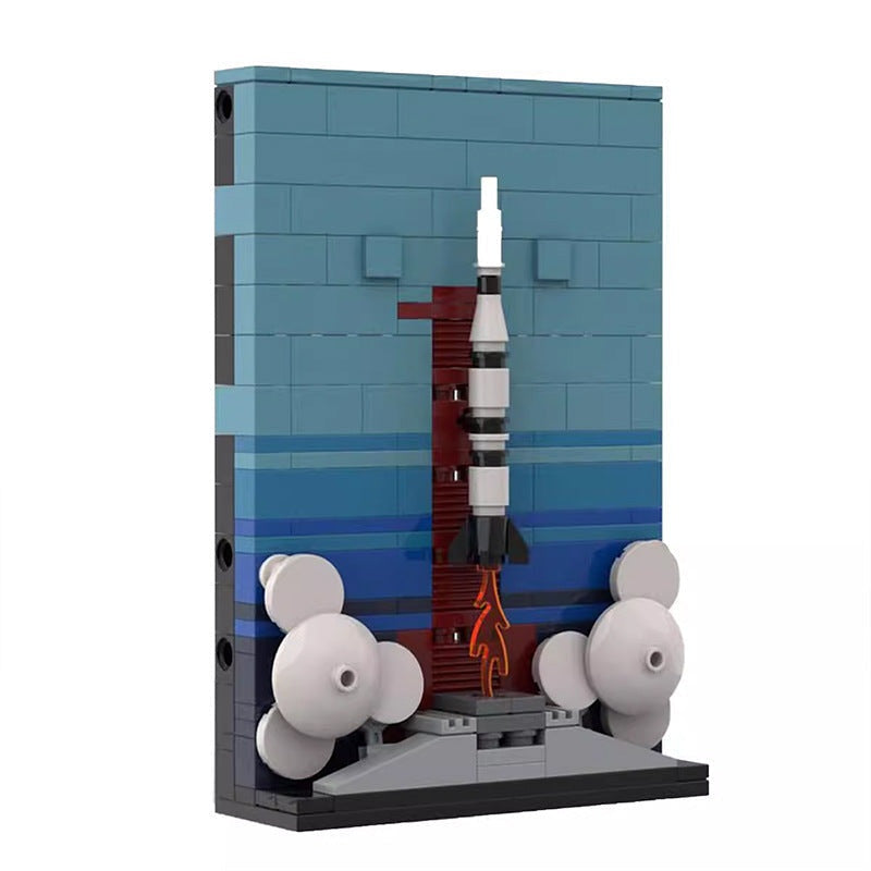 Saturn V Postcard MOC Building Kit | Vintage Space Rocket Display Model - 1