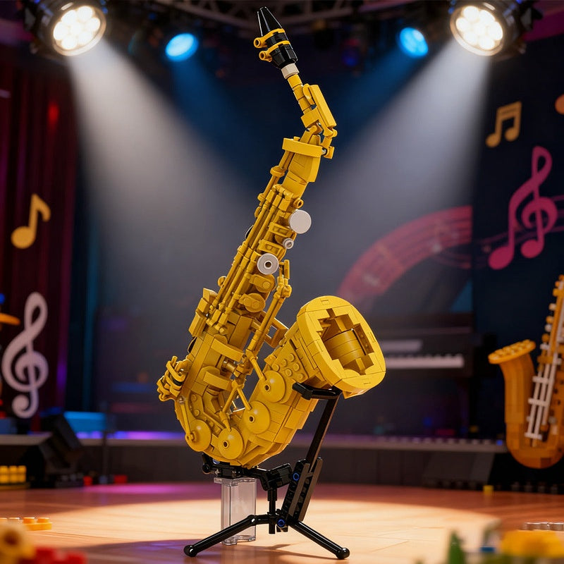 Saxophone MOC Building Kit | Detailed Musical Instrument Display Model - 3