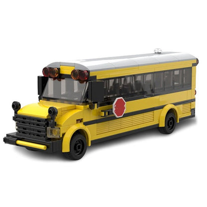 School Bus MOC Building Kit | Realistic Yellow Bus Vehicle Model - 2
