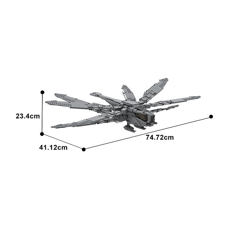 Sci-Fi Desert Ornithopter MOC Building Kit | Futuristic Aircraft Model - 5