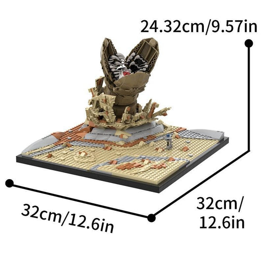 Sci-Fi Desert Sandworm Diorama MOCBuilding Kit | LEGO-Compatible MOC - 1