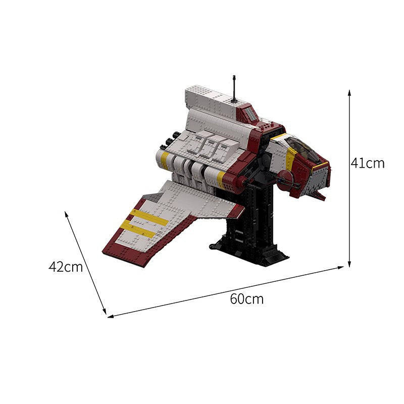 Sci-Fi Galactic Attack Shuttle Space Transport Building Kit | LEGO-Compatible MOC - 2