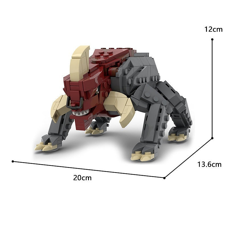 Sci-Fi Gladiator Arena Horned Beast MOC Building Kit | Alien Creature Model - 4