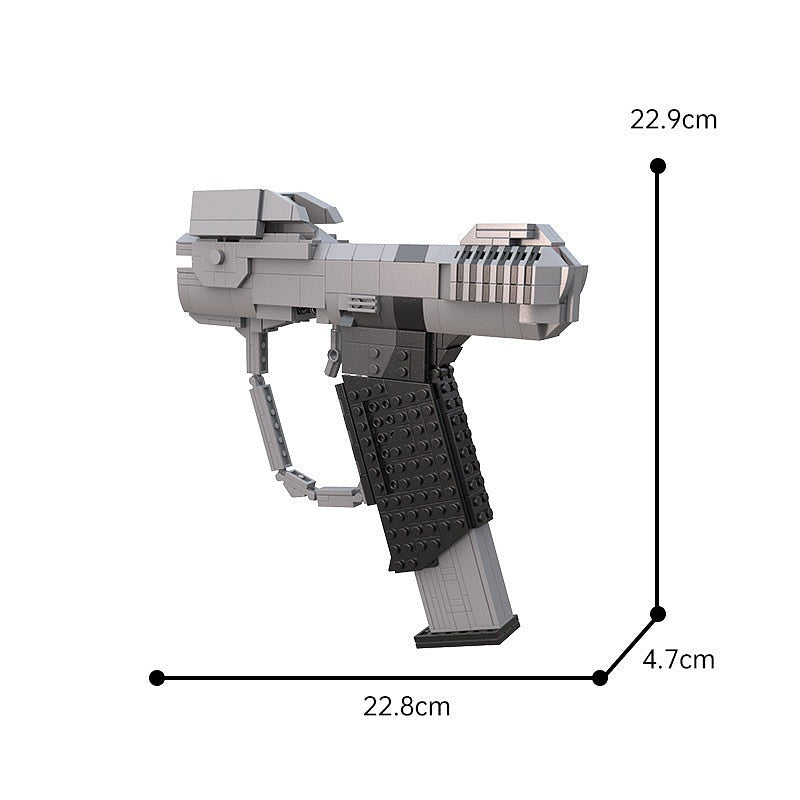 Sci-Fi Magnum Sidearm 1:1 Scale MOC Building Kit | Futuristic Hand Weapon Model - 3