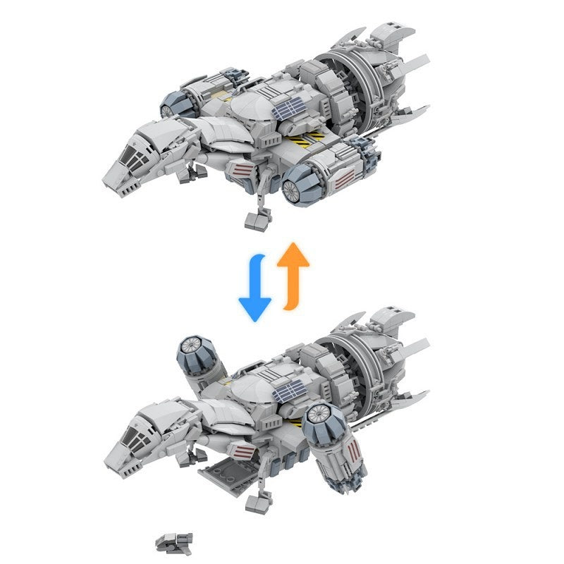 Sci-Fi Mid-Bulk Space Transport Cargo Ship Building Kit | LEGO-Compatible MOC - 4
