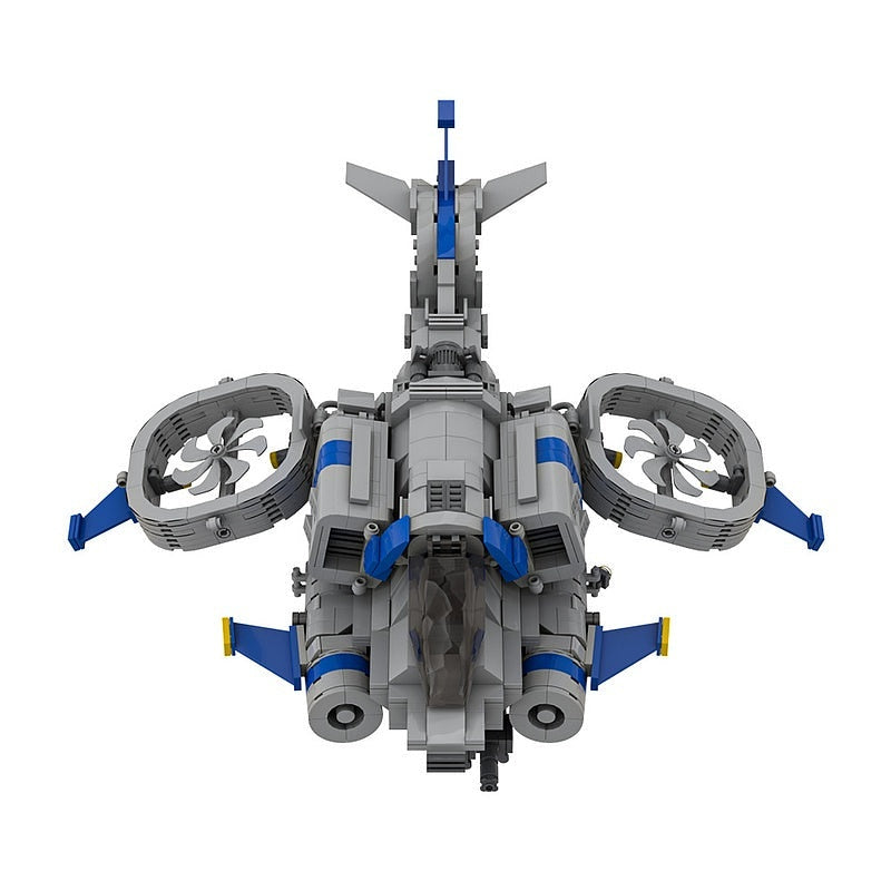 Sci-Fi Tactical Helicopter MOC Building Kit | Futuristic Aircraft Model - 2
