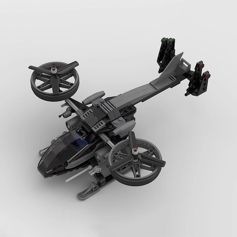 Sci-Fi Twin Rotor Helicopter MOC Building Kit | Futuristic Aircraft Model - 2