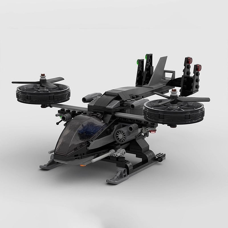 Sci-Fi Twin Rotor Helicopter MOC Building Kit | Futuristic Aircraft Model - 3