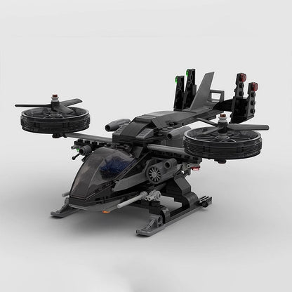 Sci-Fi Twin Rotor Helicopter MOC Building Kit | Futuristic Aircraft Model - 3