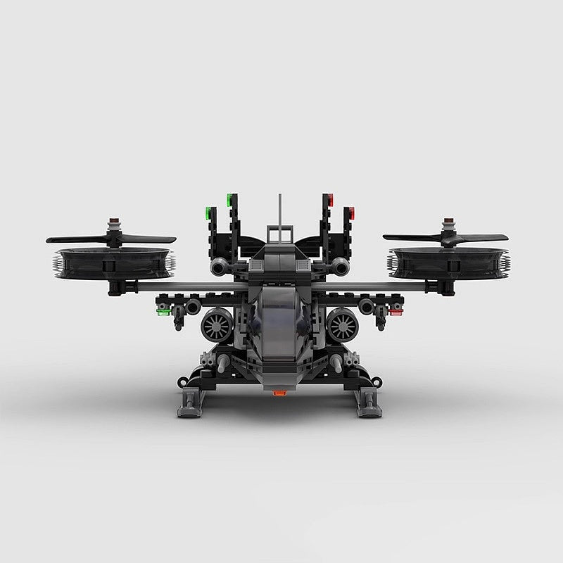 Sci-Fi Twin Rotor Helicopter MOC Building Kit | Futuristic Aircraft Model - 4