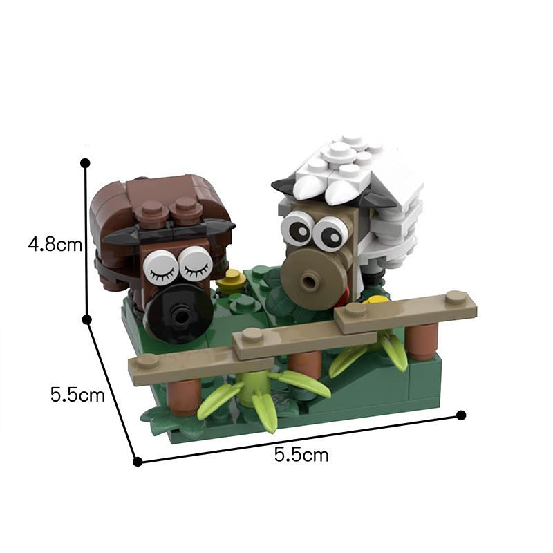 Sheep Animal Model MOC Building Kit | Cute Wildlife Display Sculpture - 3