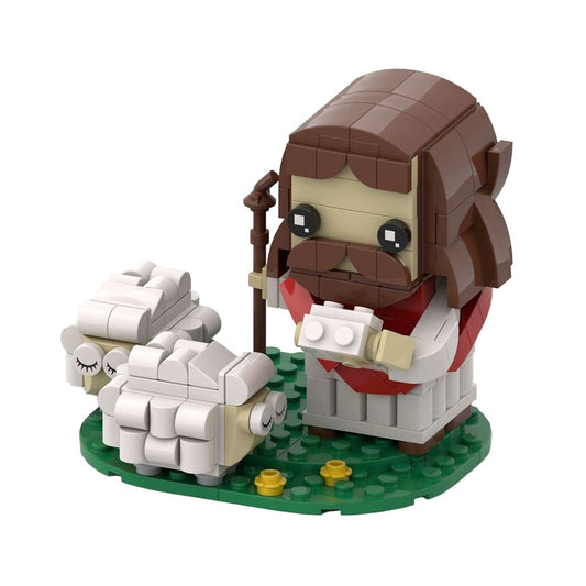 Shepherd And Lamb Cube Character MOC Building Kit | Holiday Display - 1