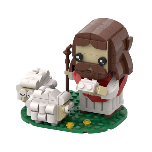shepherd prophet & lamb brickheadz building set | lego-compatible - 1