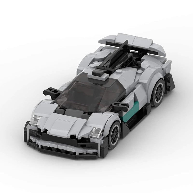 Silver Formula Hypercar Building Kit | LEGO-Compatible MOC - 1