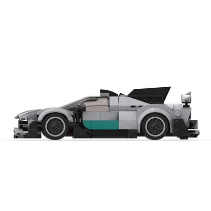 Silver Formula Hypercar Building Kit | LEGO-Compatible MOC - 4