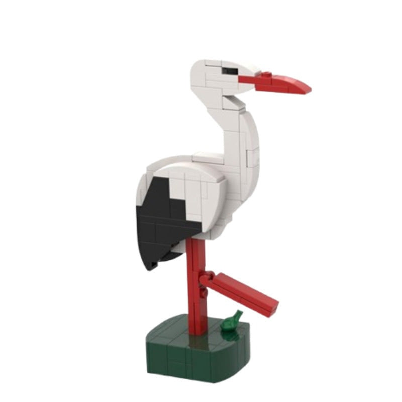 Simple Stork MOC Building Kit | Minimal Bird Display Model Set - 1