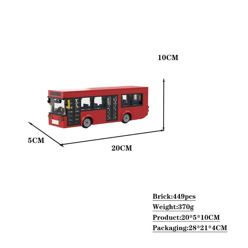 Single Decker Bus MOC Building Kit | Realistic City Vehicle Model - 4