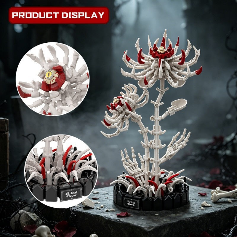 Skeleton Spider Lily MOC Building Kit | Gothic Floral Display Model - 2