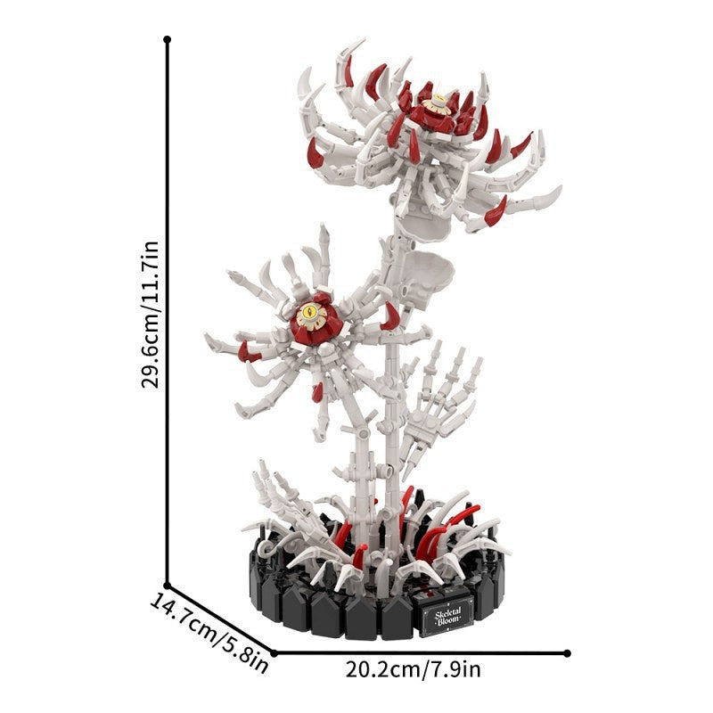 Skeleton Spider Lily MOC Building Kit | Gothic Floral Display Model - 3