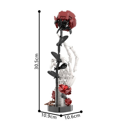 Skull Roses Bouquet MOC Building Kit | Gothic Floral Display Model - 6