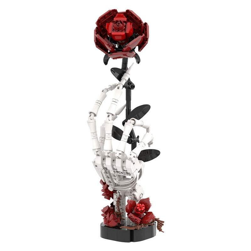 Skull Roses Bouquet MOC Building Kit | Gothic Floral Display Model - 7
