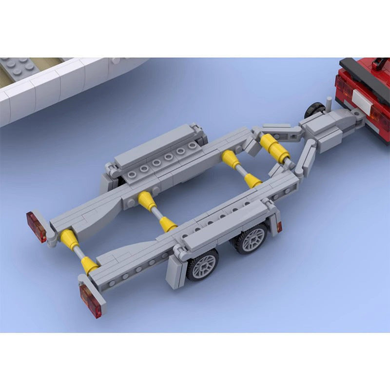 Small Boat with Sports Car MOC Building Kit  - 4