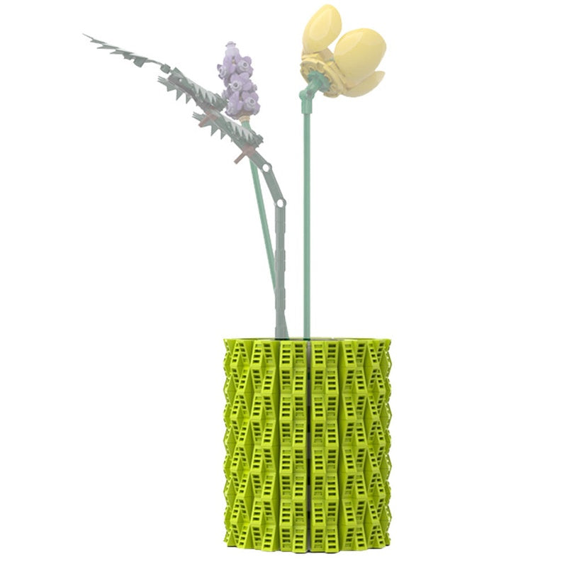 Small Green Flower Vase MOC Building Kit | Decorative Display Model - 2