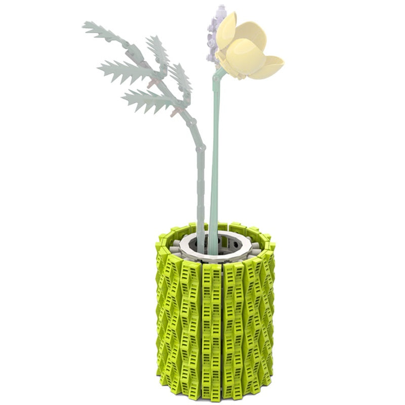 Small Green Flower Vase MOC Building Kit | Decorative Display Model - 5
