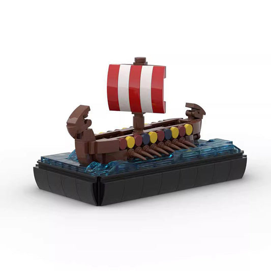 Small Viking Longship Building Kit | LEGO-Compatible MOC - 1