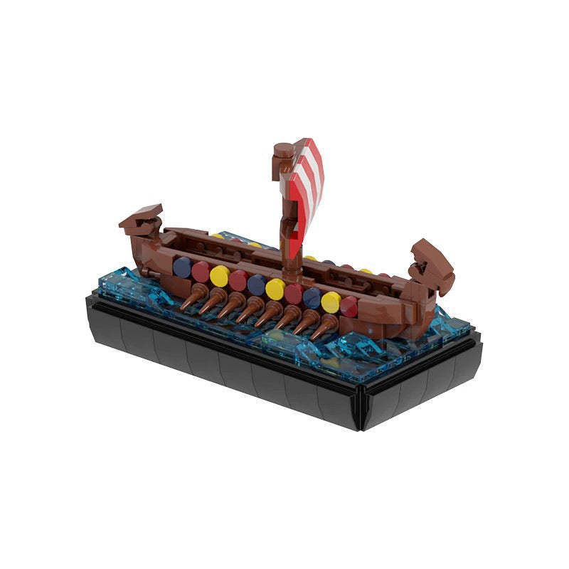 Small Viking Longship MOC Building Kit | Nordic Ship Display Model - 4