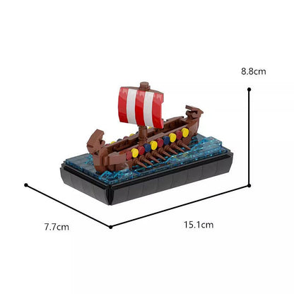 Small Viking Longship MOC Building Kit | Nordic Ship Display Model - 5