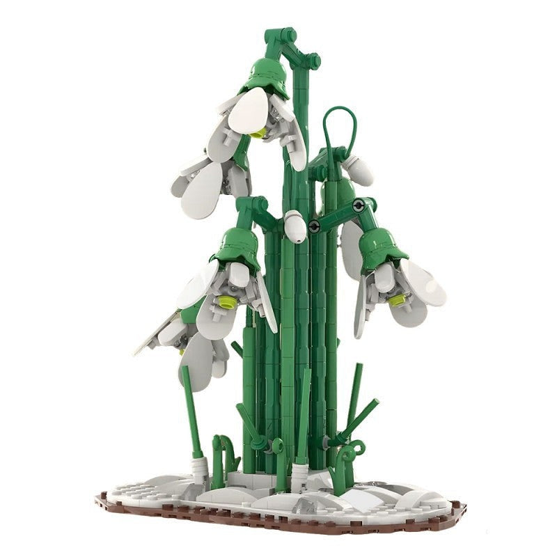 Snowdrops in the Forest MOC Building Kit Botanical Flower Display Model - 1