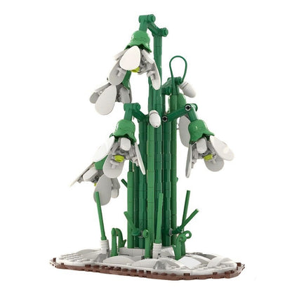 Snowdrops in the Forest MOC Building Kit Botanical Flower Display Model - 1