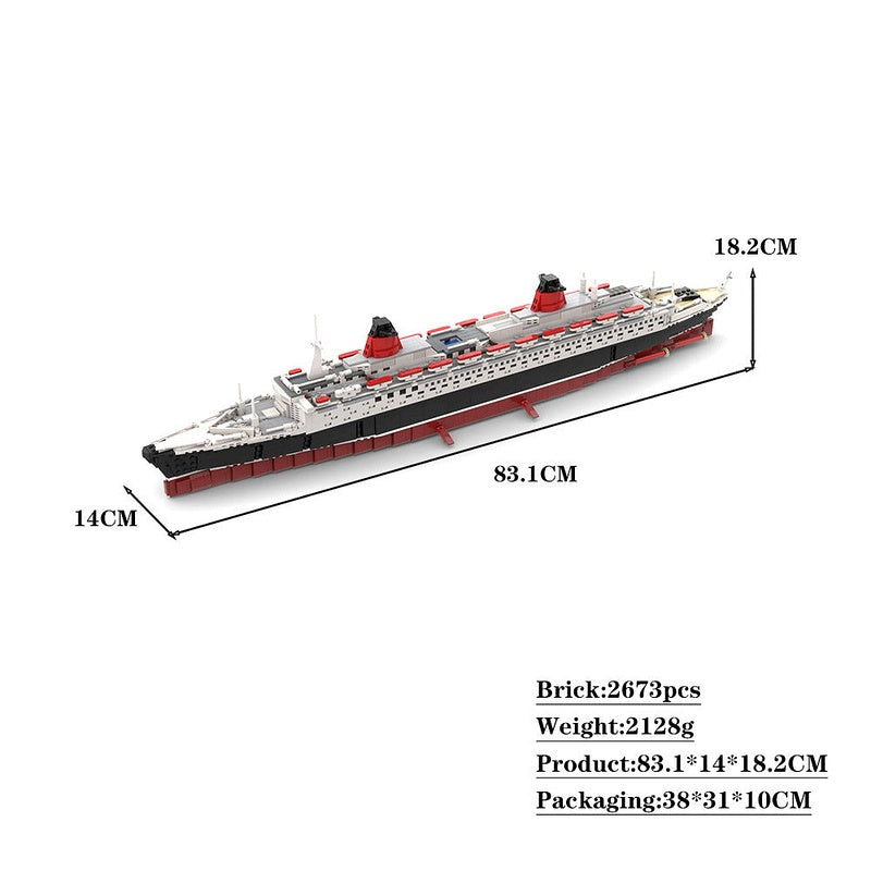 SS France MOC Historical Ship Building Kit | Ocean Liner Model - 4