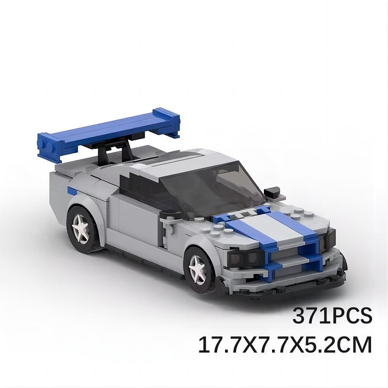 Street Racing Skyline R34 Tuner Car Building Kit | LEGO-Compatible MOC - 6