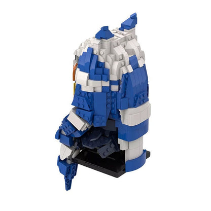Striped Head Tails Rebel Bust MOC Character Display Building Kit - 3