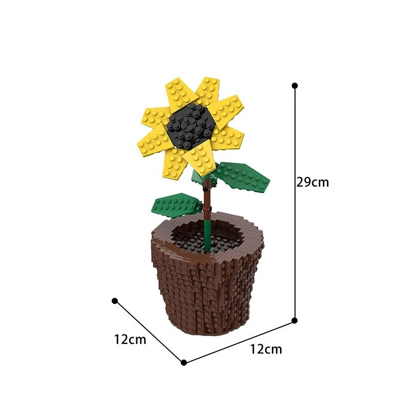 Sunflower MOC Flower Building Kit | Botanical Display Model - 2