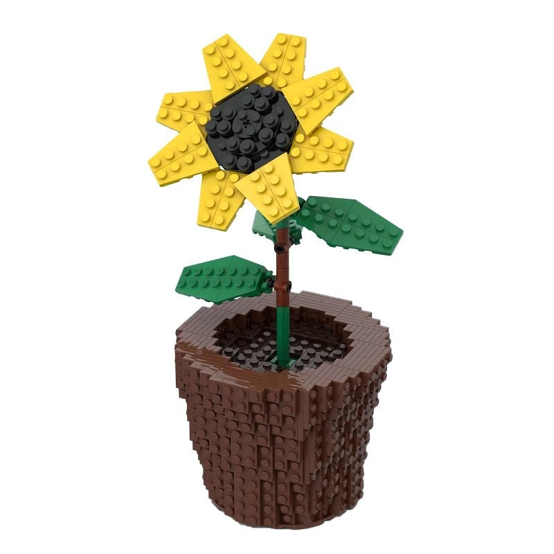 Sunflower MOC Flower Building Kit | Botanical Display Model - 3